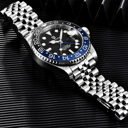 PAGANI DESIGN V3 Versão Relógios GMT Masculino Luxo Safira Relógio Automático Mecânico 40MM Aço Inoxidável À Prova D' Água
