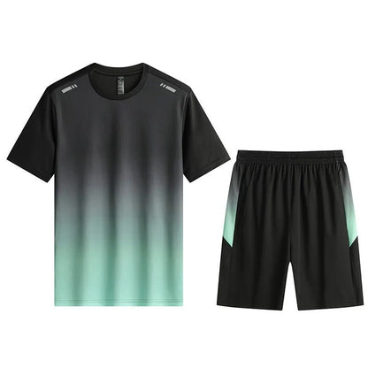 Running Sets Men Sportswear Short sleeve Clothes Fitness Basketball tennis Soccer Plus Size Gym Clothing 2 pieces Sports Suits