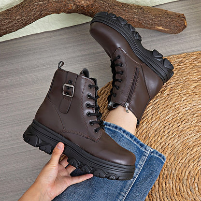 Bestselling Height Increasing Women2025Autumn and Winter New Fleece-Lined Non-Slip Short Boots for Petite Thick-Soled Faux Wool