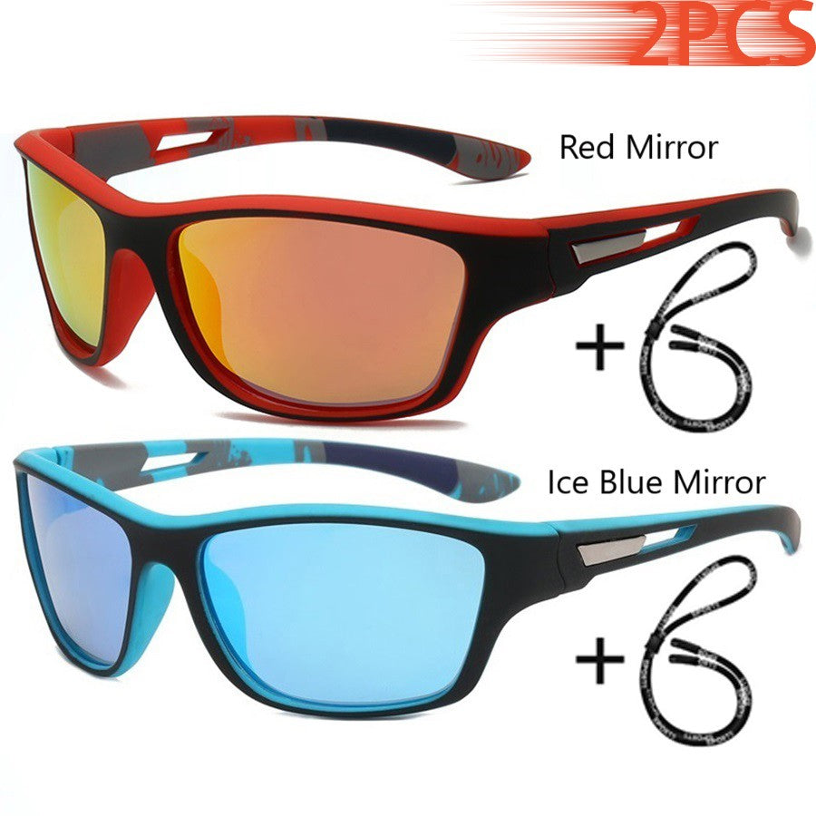 Fashion Polarized Sports Sunglasses With Chain Men Women Brand Designer Retro Sun Glasses Cycling Climbing Fishing UV400 Eyewear