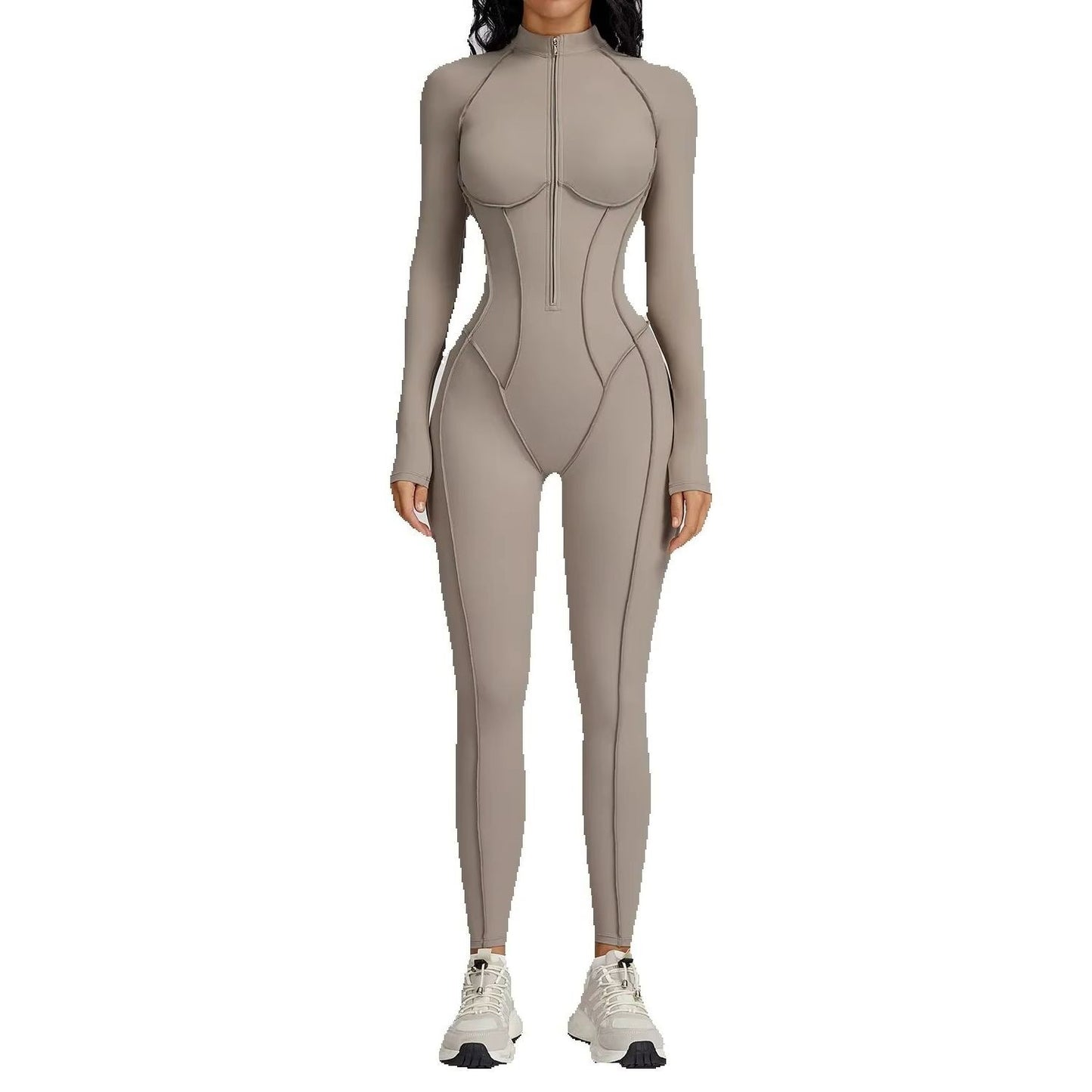 Women's Sports Jumpsuit Woman Female Clothing Fitness Overalls Stand-up Collar Zipper Bodysuit Gym Breathable Sporty Jumpsuit ?