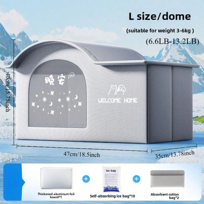 Casa com Ar Condicionado para Gatos, Verão, Ferramenta de Resfriamento para Gatos, Ninho, Casa de Gelo para Cães, Quatro Estações, Casa de Gelo para Gatos e Pets
