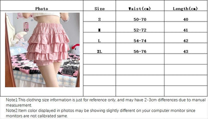 Y2K Sweet Ruffles Mini Skirt Women Kawaii Lolita Bow A Line Skirts Harajuku Japanese High Waist Pink White Ball Gown Skirt