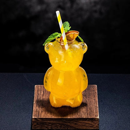 Copo de Vidro em Formato de Urso Copos Criativos para Coquetéis Copo de Suco Transparente Copos Personalizados de Água Acessórios para Bar e Festa