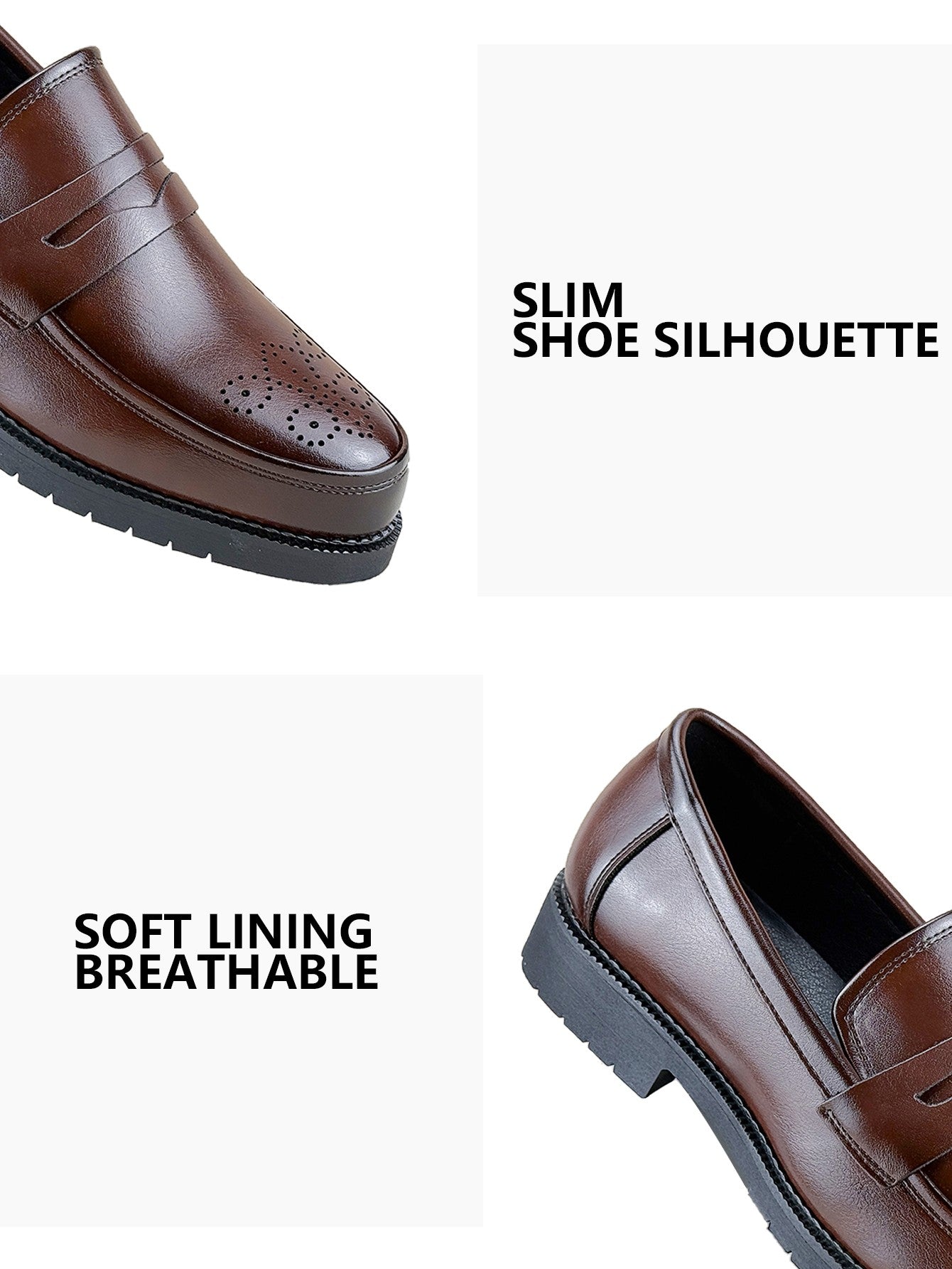 Men's Formal Leather Shoes British Style Oxford Loafers Round Toe Breathable Non-Slip Business Dress Wedding Office Casual Shos