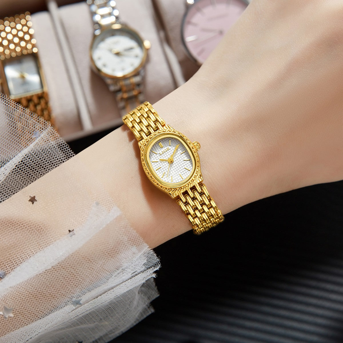 LIGE Golden Women Wristwatch Small Dial Ladies Gold Watch Bracelet Jewelry Quartz Lady Watch Compact Stylish Luxury Women Watch