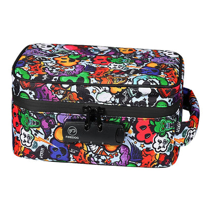 Large Smell Proof Case With Lock Mushroom Print Travel Portable Storage Bag with Handle