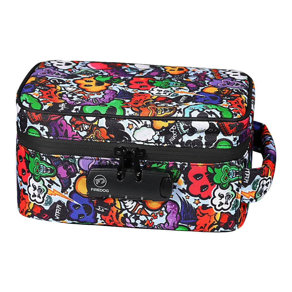 Large Smell Proof Case With Lock Mushroom Print Travel Portable Storage Bag with Handle