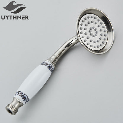 Ducha Chuveiro Banheiro Vintage Cerâmica Latão Montado Parede Torneira Pulverizador Acessório Hardware Chuveirinho
