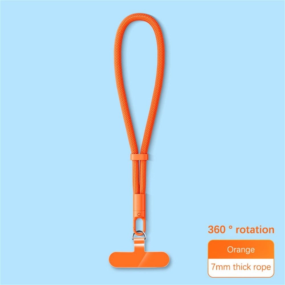 Cordão anti-queda para celular universal ajustável, pulseira curta com design de travamento automático, alça de poliéster durável para celular