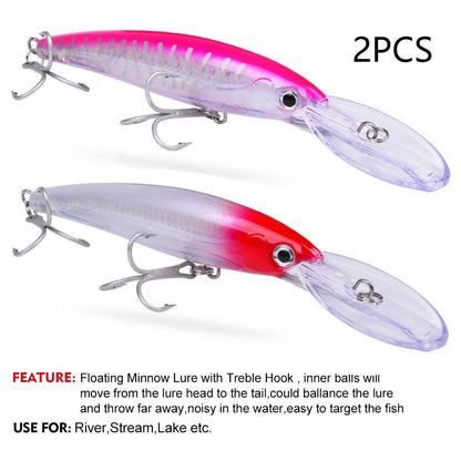 Isca Artificial Flutuante Minnow 32g 50g 75g Isca de Pesca Longa Arremesso Água Salgada Robalo Iscas Duras Minnow para Pesca de Robalo