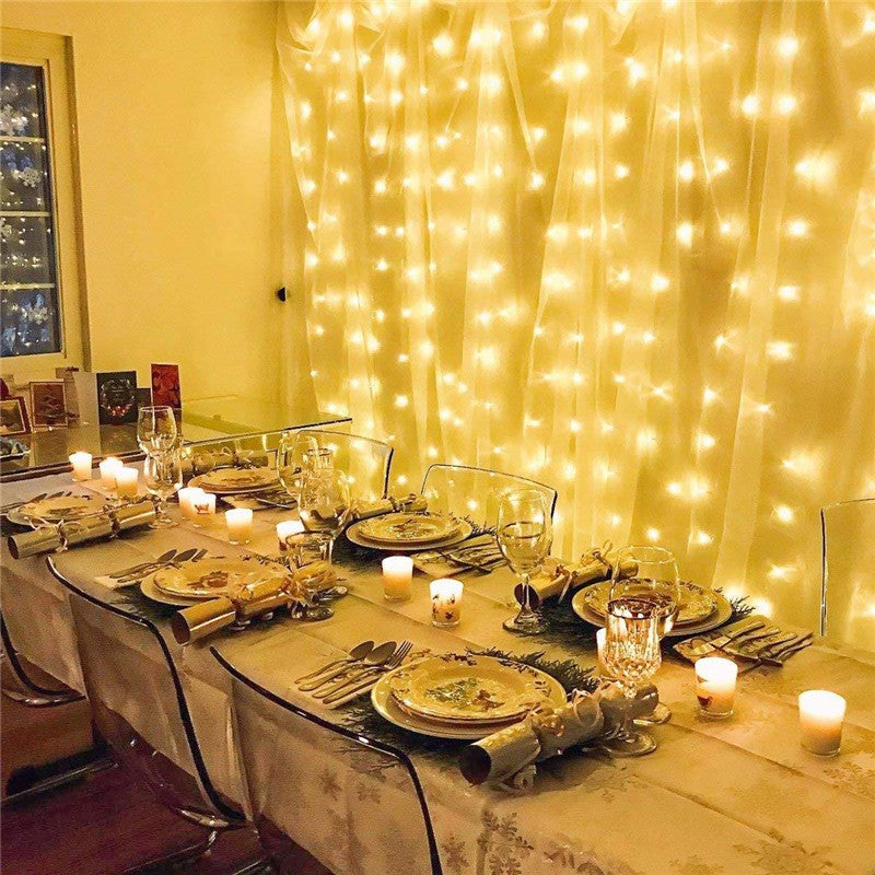 LED Curtain String Lights Holiday Garland 6M/3M 8 Modes USB Powered Festoon for Home Garden Christmas Party New Year Wedding