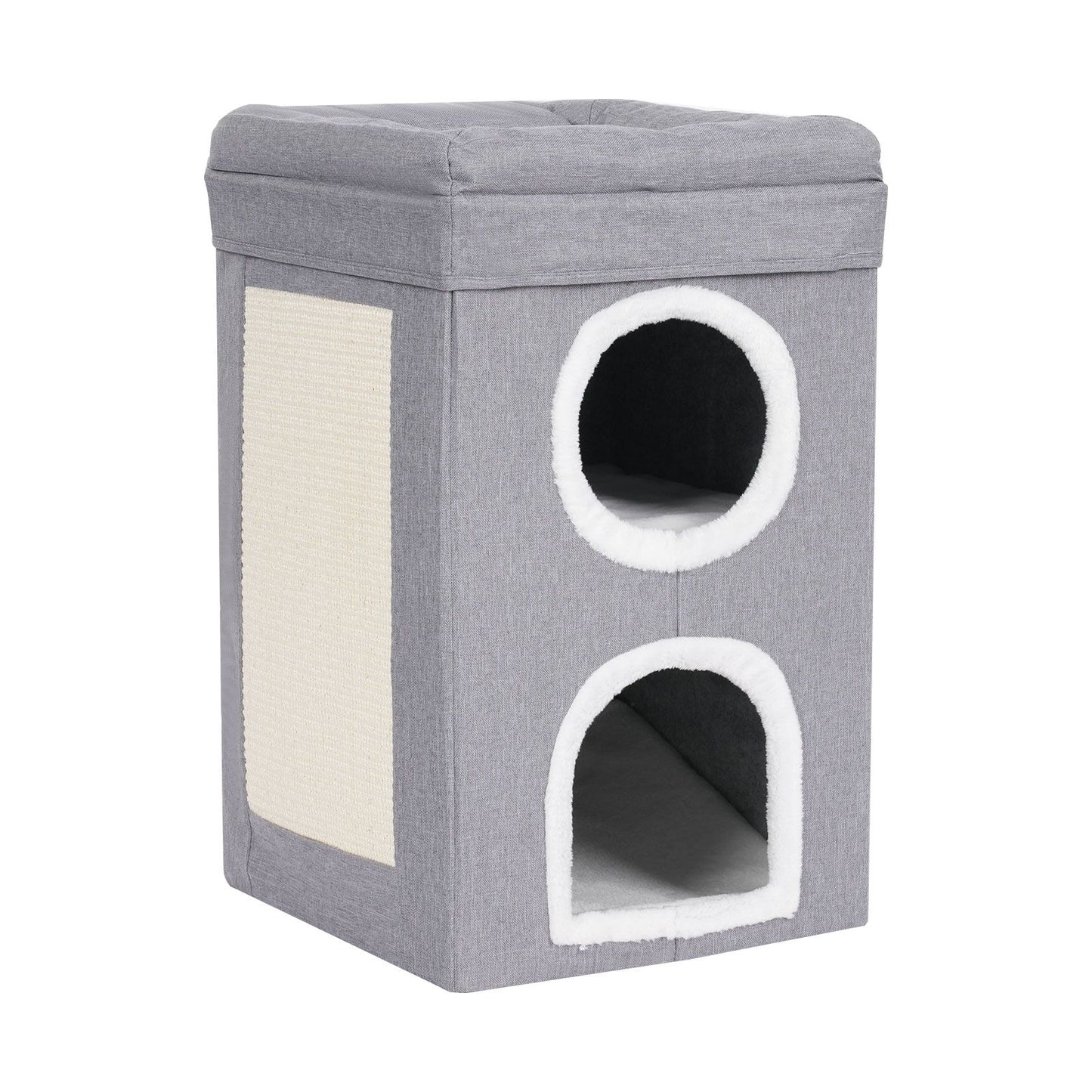Casa para Gatos, Cama Interna para Gatos, Apartamento Moderno e Fofo para Gatos, Ninho Dobrável para Gatos - Cinza?para Uso Doméstico, Pet Shop