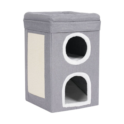 Casa para Gatos, Cama Interna para Gatos, Apartamento Moderno e Fofo para Gatos, Ninho Dobrável para Gatos - Cinza?para Uso Doméstico, Pet Shop