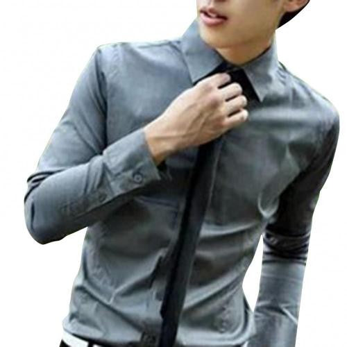 M - 5XL Men Business Shirt Long Sleeved Slim Solid Color Casual Plus Size Social Men Shirt ??????? ??????? camisa masculina