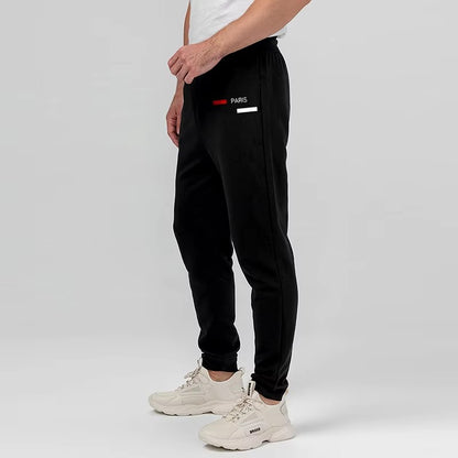 Calça Masculina Casual Nova Estampa Personalizada Verão Slim Respirável Moletom Esportivo Corrida Retrô Preta Festa Social Roupa Urbana