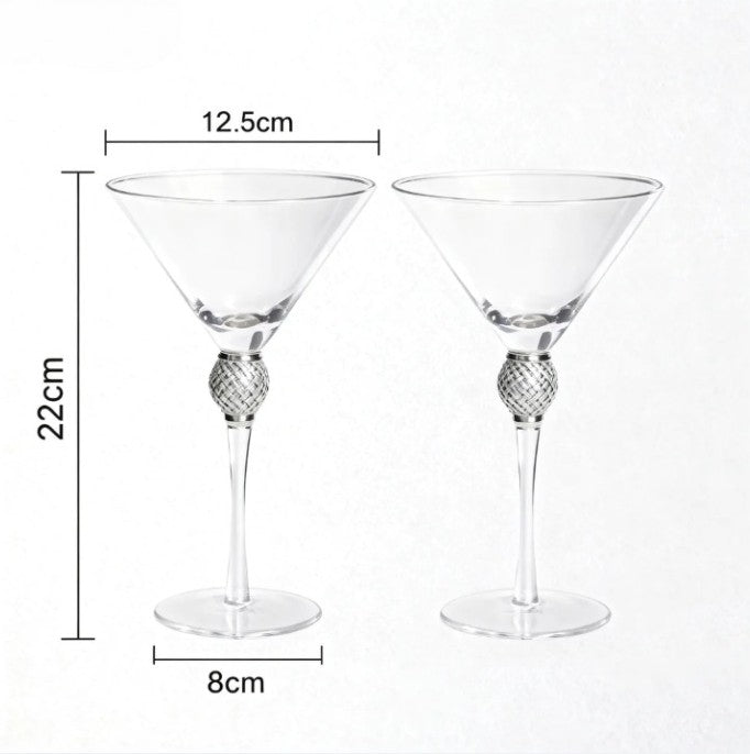 Conjunto 2 Peças Taças de Cristal Luxo Vinho Tinto Copos Altos para Festa Champanhe Flute Copos de Beber