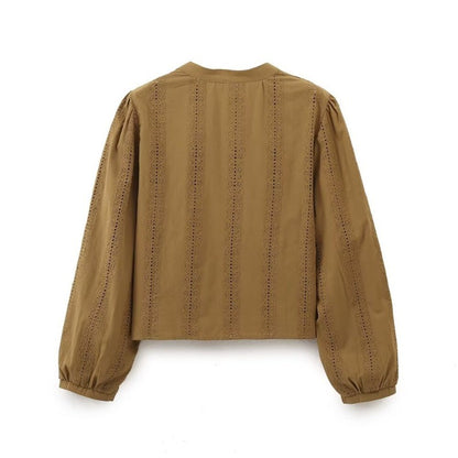 Embroidery Blouses For Lady Y2K Tops Harajuku Fashion Vintage Blouse Elegant Women's Luxury Blouses Long Sleeve Shirt