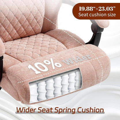 600LBS Big and Tall Office Chair for Heavy People,Large Reclining Executive Chairs with Foot Rest&AirAdjust Lumbar Support