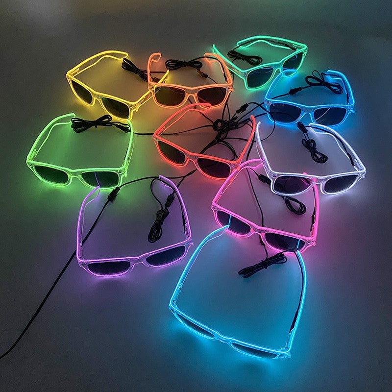 1PC Light Up LED Glasses Glow Sunglasses EL Wire Neon Glasses Glow in The Dark Party Supplies Neon Party Favors for Adults