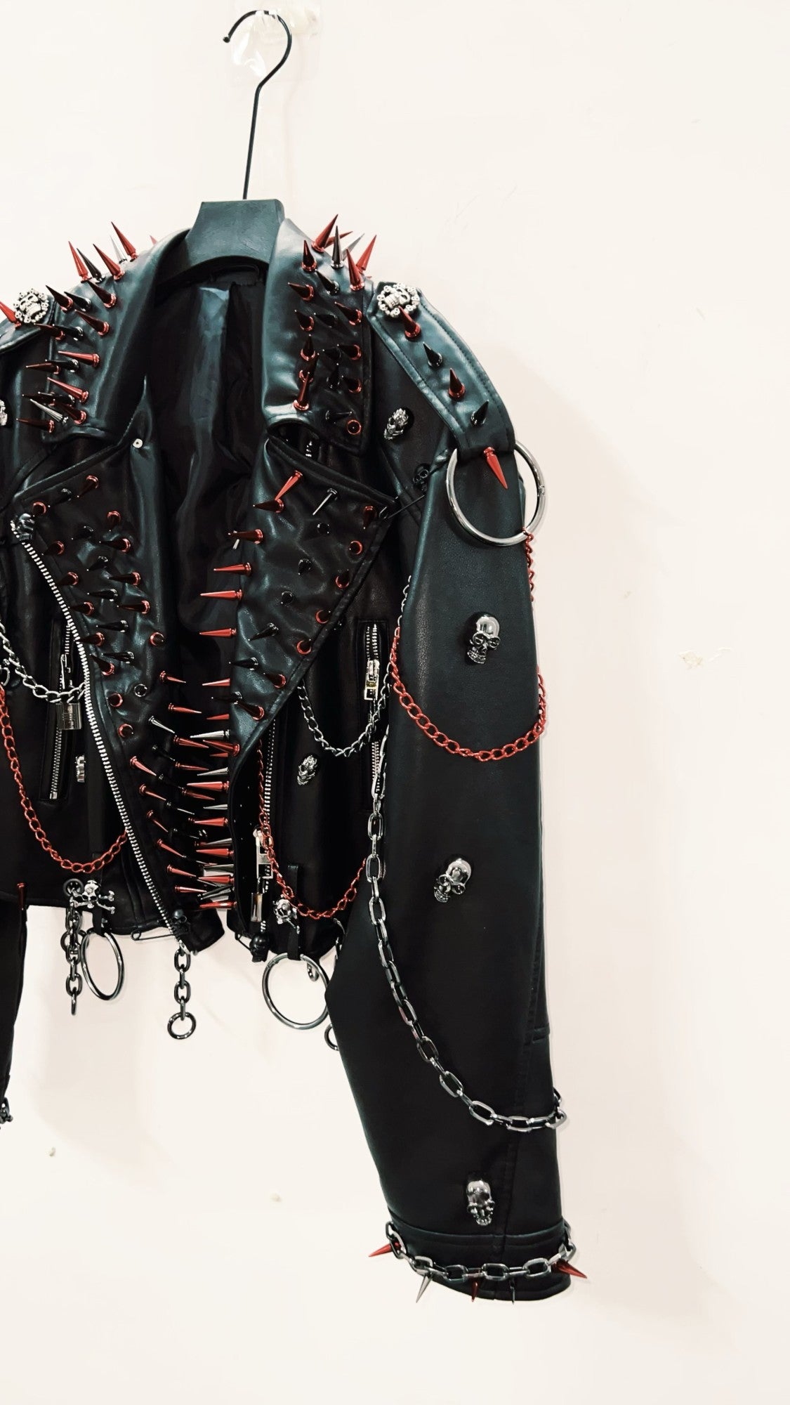 vintage Leather jacket Gothic Leather jacket Punk Leather jacketoversizeLeather jacket Rivet Leather jacket skull Leather jacket