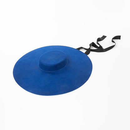 Chapéu de feltro de lã de 4cm de altura, aba grande de 15cm, chapéu fedora de copa rasa para homens e mulheres, chapéu de aba grande novo.