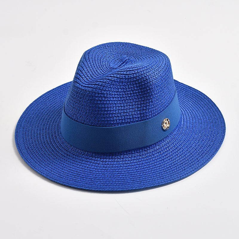 Summer Straw Hats for Women Men Panama Travel Beach Sun Hat Ribbon Decoration Elegant Luxury Jazz Hat