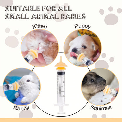12 bicos de silicone para alimentação com seringa reutilizável para gatos, adequada para filhotes recém-nascidos de gatos, cachorros, animais de estimação, animais selvagens, coelhos