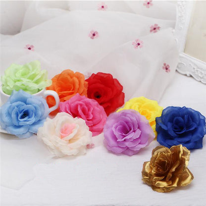 10pcs 8cm Black Artificial Rose Silk Flower Heads Decorative Flowers for Wedding Home Birthday Party New Year Banquet Decoration