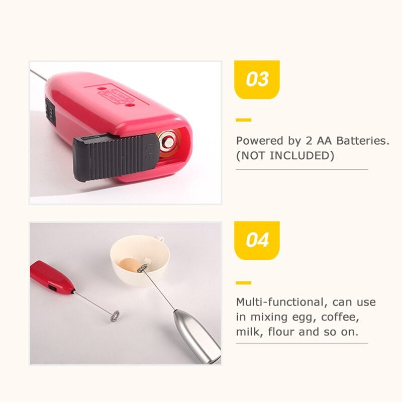 Batedor de Leite Elétrico Portátil para Café, Batedor de Ovos, Moedor de Espuma, Liquidificador Elétrico Mini Portátil, Ferramentas de Cozinha