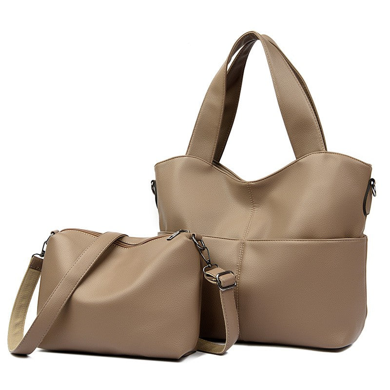 2 Sets Women Handbags Top Quality Pu Leather Luxury Large Capacity Tote Bag Ladies Crossbody Shoulder Bag Purses and HandbagsSac