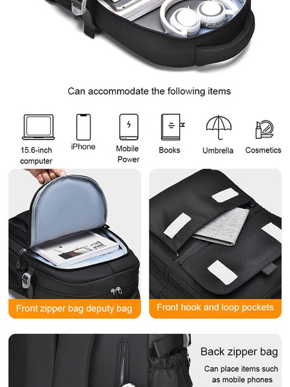 Mochila Multi-camadas Impermeável e Estilosa Oxford de Grande Capacidade Simples para Estudantes, Viajantes e Uso Diário