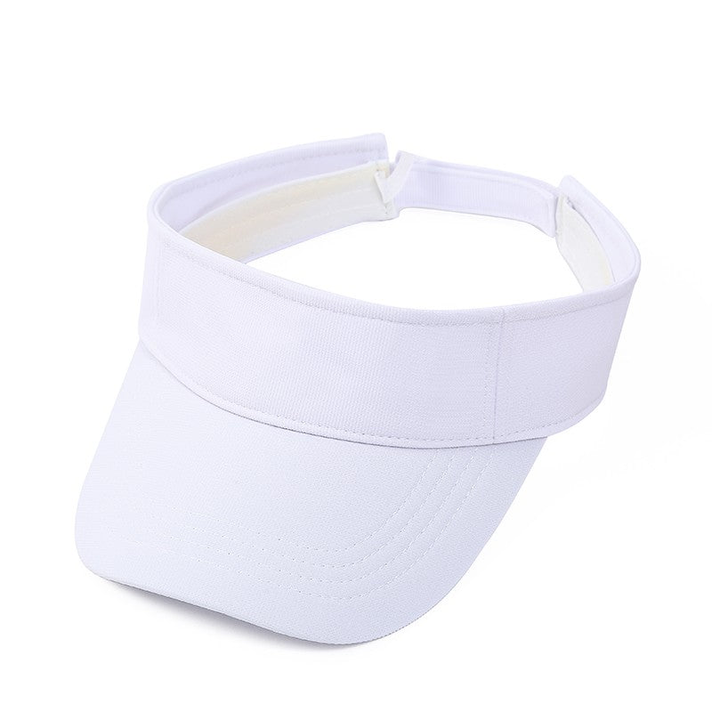 Men Women's Summer Sun Visor Hats Empty Top Solid Cotton Outdoor Sports Beach UV Protection Caps