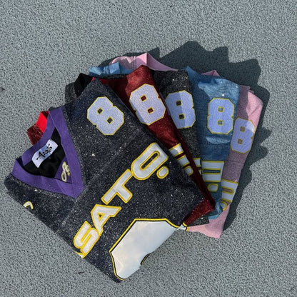 Y2K T shirt oversized fluorescent digital quick drying loose fitting jersey embroidered graphic shirts retro unisex street shirt