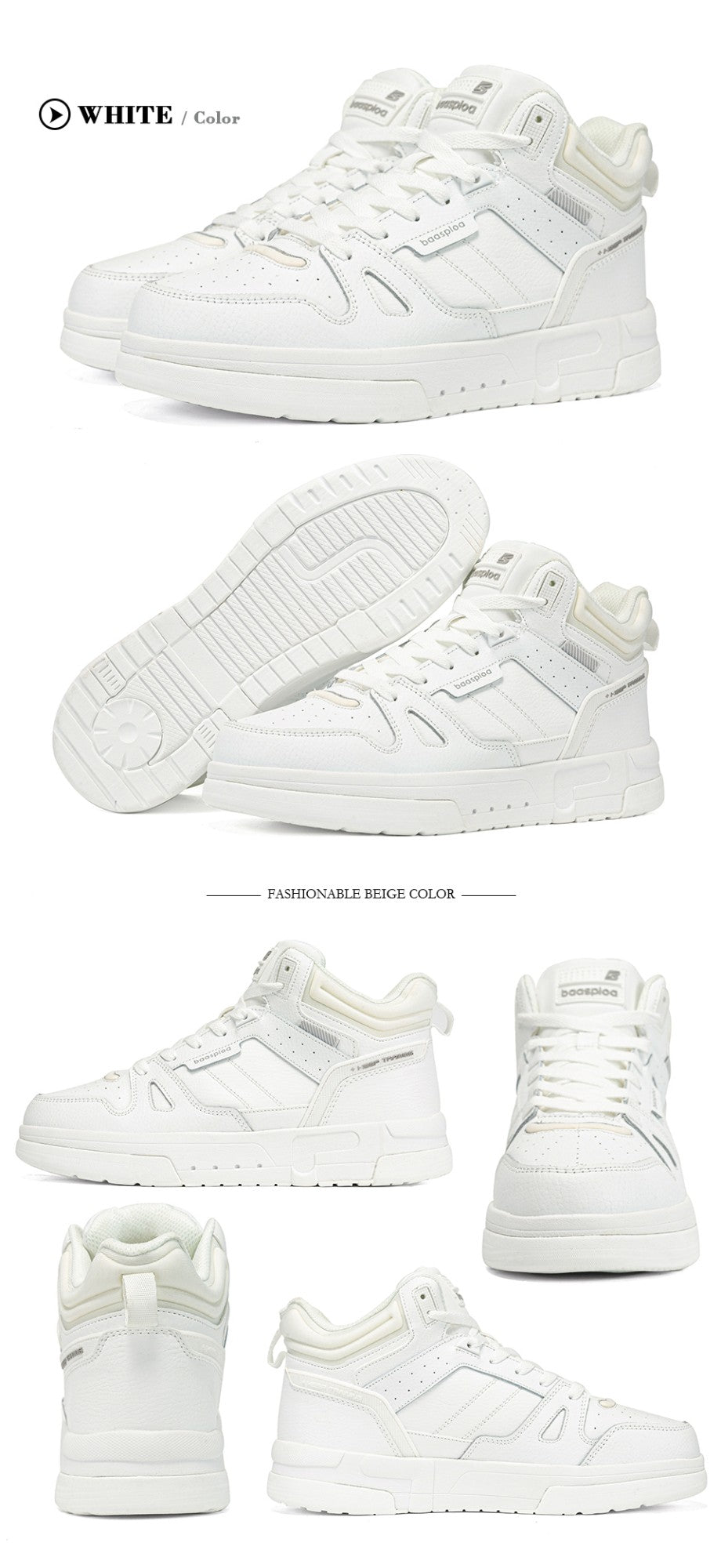 Baasploa Men Winter Sneakers Casual Skateboard Shoes for Men Comfort Plush Warm Cotton Shoes Non-Slip Outdoor Male Sneakers