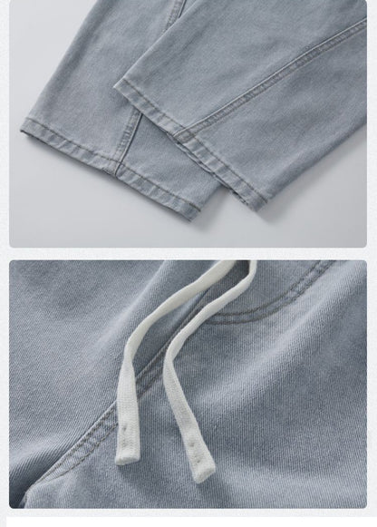 KSTUN Light Blue Jeans Men Straight Loose Mens Baggy Pants Elastic Wasit Wide Leg Jeans Vintage Washed Large Size Spring 2026