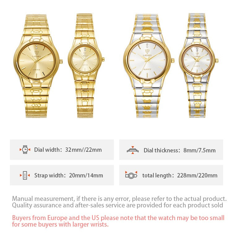 LIEBIG Fashion Quartz Wristwatch Women Men Luxury Full Steel 3Bar Waterproof Watches For Female Ladies Clock Relógio Feminino