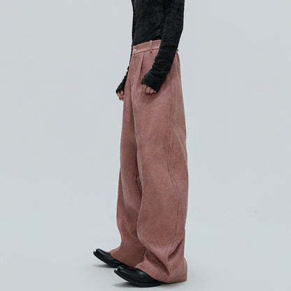 LUZHEN Fashion Original Metal Color Wide Leg Casual Pants Men 2025 New Luxury Solid Color High Quality Handsome Trousers JY4784