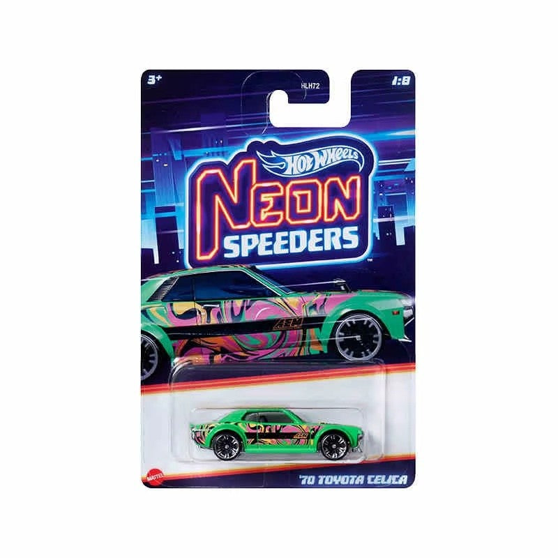 Hot Wheels Neon Speeders Series 8 Diecast Car Set 1/64 Scale Models Mazda RX-7 Datsun 510 B C D HLH72 Collectible Toy Xmas Gifts