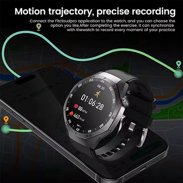 Smartwatch GUHUAVMI GT5 Pro 2025 Masculino com Tela HD AMOLED, GPS, Monitor de Trajetória de Movimento, Frequência Cardíaca, Chamada Bluetooth e 1.52", IP68