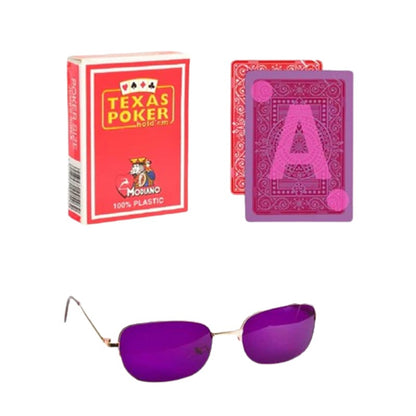 Modiano Texsa PokerMarked Cards And See-Trough Glasses Set