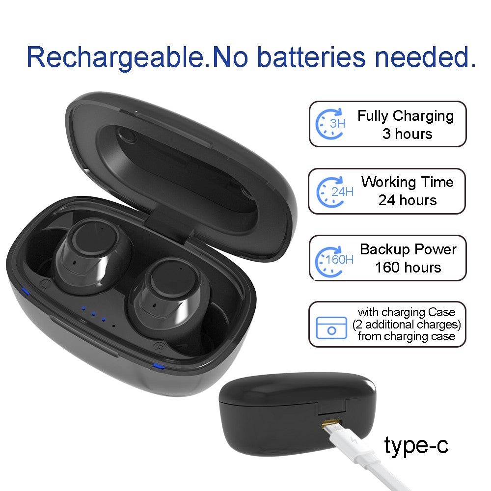 2024 New Mini Digital Hearing Aid Rechargeable Adjustable Tone Hearing aids for deafness elderly Moderate to Severe Loss Ear Aid