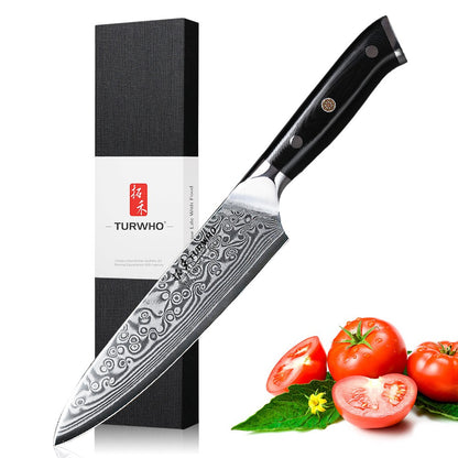 Conjunto de Facas TURWHO 1-6 Peças Aço Damasco 67 Camadas Facas de Cozinha Santoku Faca de Chef Faca Multiuso Para Pão Ferramentas de Cozinha