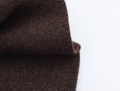 JNLEAOG Casaco de Gola Alta Assimétrica de Malha Feminina para Rua Elegante Fibra de Poliéster Outono Nova Chegada Design de Moda
