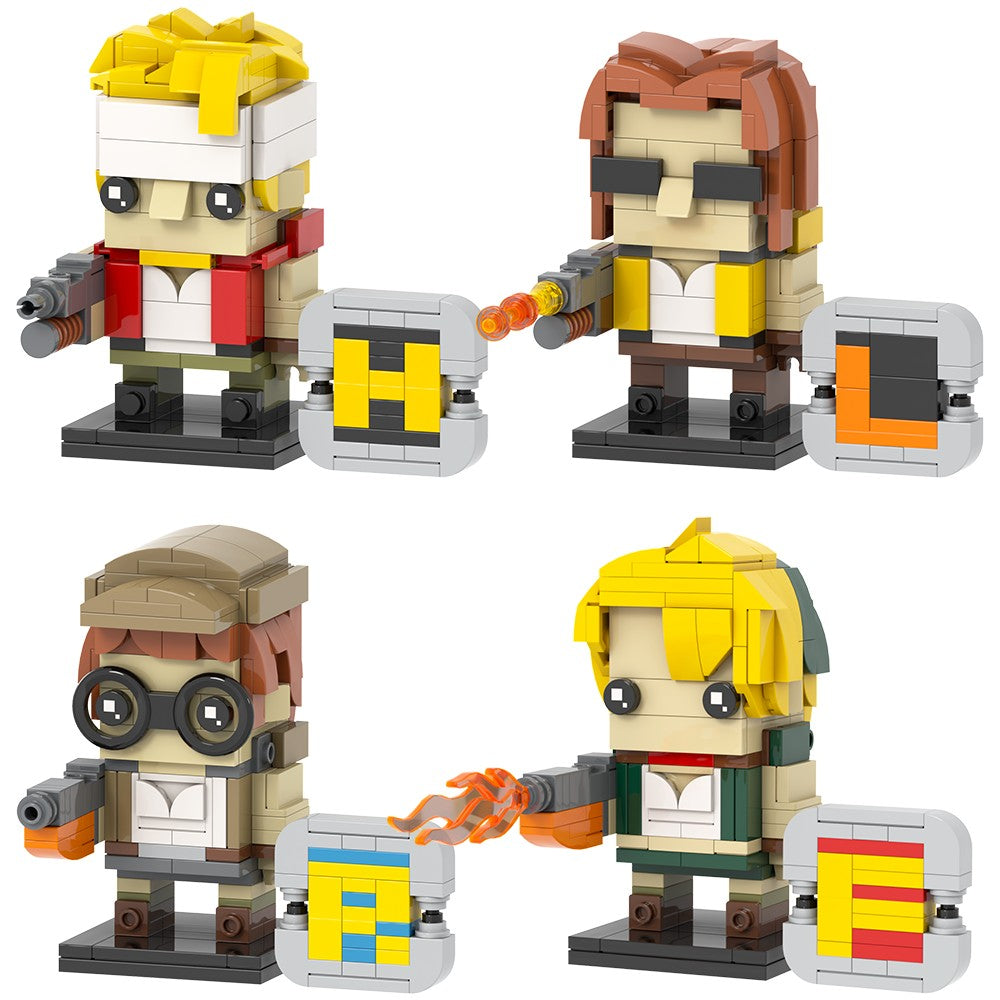 MOOXI Clássico Jogo Metal Slug Figura Brickheadzed Kit Modelo de Montagem DIY Blocos de Construção para Adultos Brinquedo Infantil MOC Presentes de Tijolo