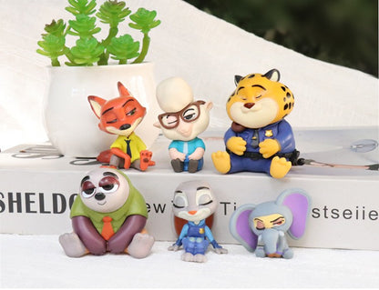 Série Zootopia Desenho Animado Fofo Boneco 'Sentado Quietamente' Modelo Artesanal de Mesa Decoração de Carro Pequenos Enfeites Figuras Colecionáveis