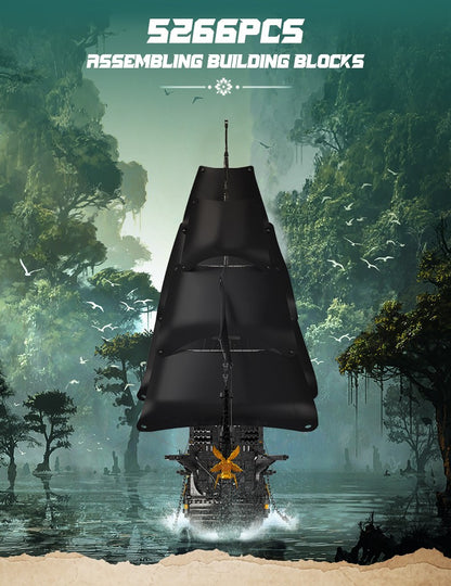 Mould King 13186 Pirate Ship Toys The Big Black Pearl Building Block Assembly Pirate Ship Brick Set Kids Christmas Gift