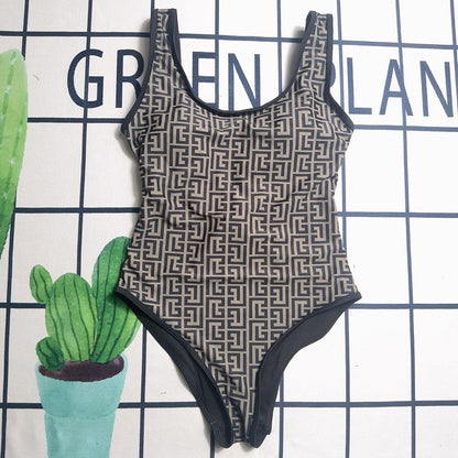 Fashion Design Women's Swimsuits Outdoor Conservative Bikini Sets Beach Sexy Slim-fit Luxury Print Camisole One-pieces Swimsuits