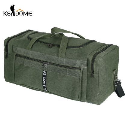 Large Canvas Travel Duffel Bag Waterproof Men's Shoulder Luggage Storage Bags Outdoor Trainning Fitness Sports Handbag XA927D