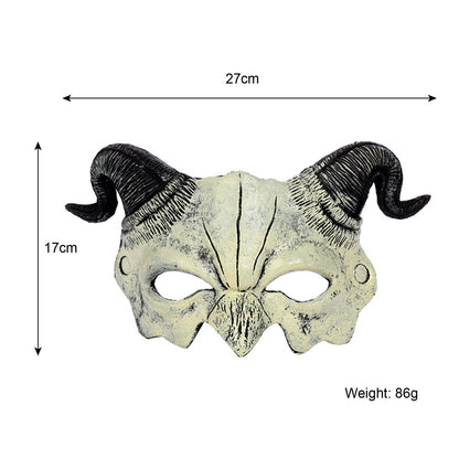 Halloween Sheep-horned Devil Mask Realistic Cosplay Costume Mask for Halloween Themed Party Accessory
